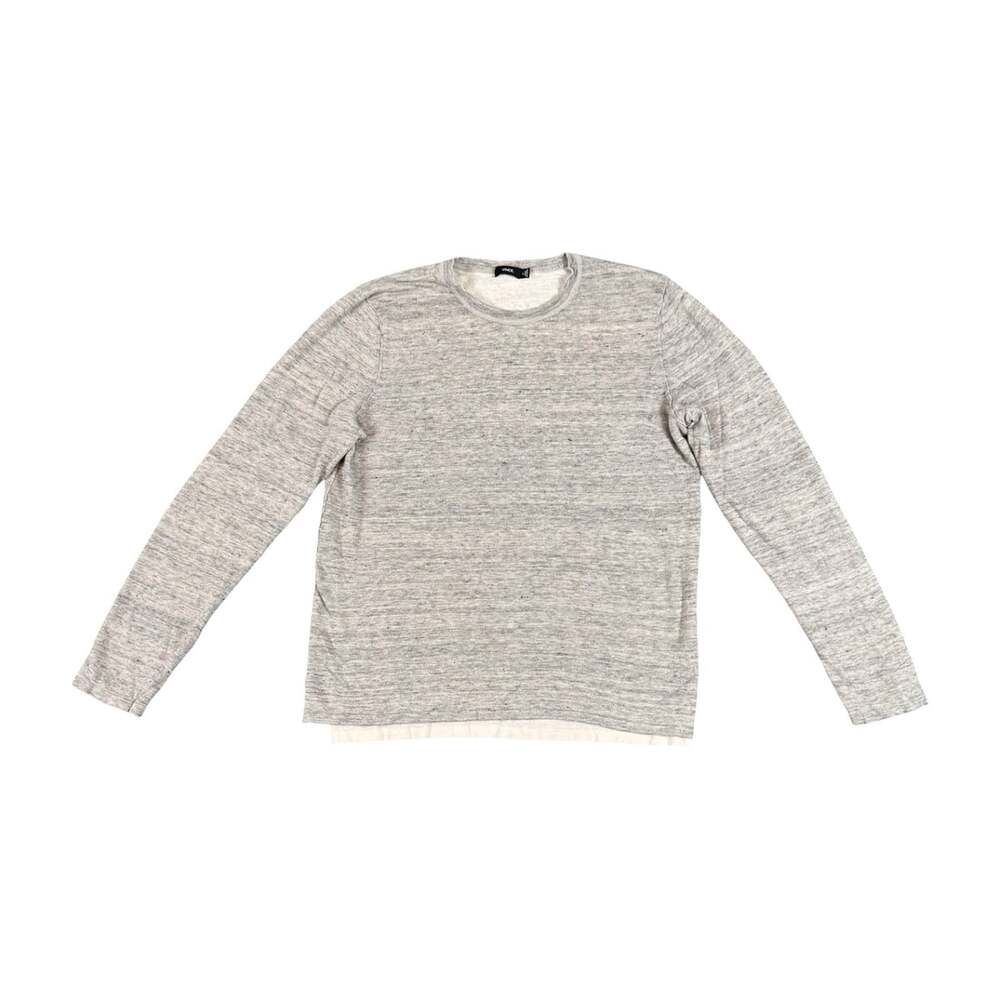 Vince. 100% Linen Double Layered Heather Gray Sweater Size Medium